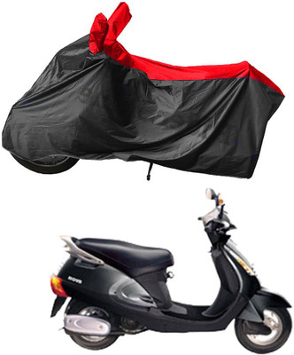 RiderShine Waterproof Two Wheeler Cover for Kinetic(Nova EX, Black, Red)