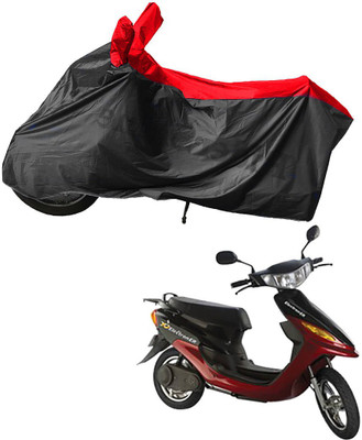RiderShine Waterproof Two Wheeler Cover for Indus(Yo Electron, Black, Red)