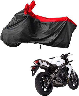 RiderShine Waterproof Two Wheeler Cover for Kawasaki(ER 6N, Black, Red)