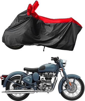 RiderShine Waterproof Two Wheeler Cover for Royal Enfield(Squadron Blue, Black, Red)