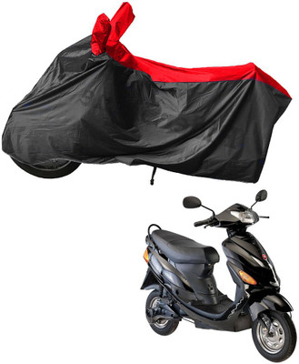 RiderShine Waterproof Two Wheeler Cover for Hero(Electric Wave Dx, Black, Red)