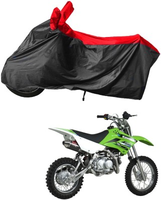 RiderShine Waterproof Two Wheeler Cover for Kawasaki(KLX 110, Black, Red)