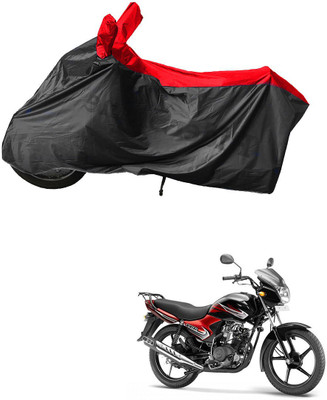 RiderShine Waterproof Two Wheeler Cover for Yamaha(YBR 110, Black, Red)