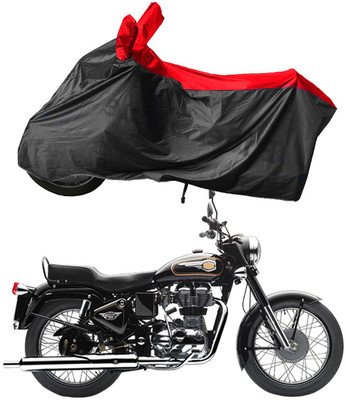 RiderShine Waterproof Two Wheeler Cover for Royal Enfield(Standard 350, Black, Red)