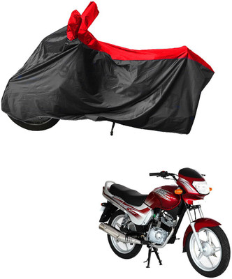 RiderShine Waterproof Two Wheeler Cover for TVS(Victor GLX, Black, Red)