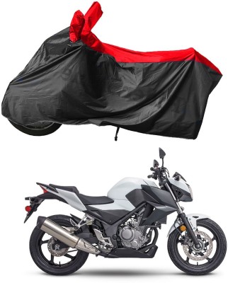 RiderShine Waterproof Two Wheeler Cover for Honda(CB300R, Black, Red)