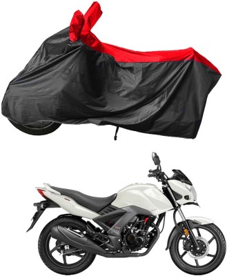 RiderShine Waterproof Two Wheeler Cover for Honda(CB Unicorn, Black, Red)