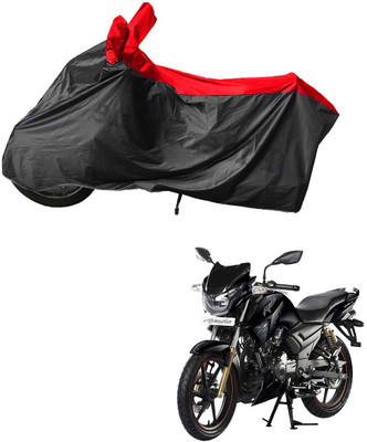 RiderShine Waterproof Two Wheeler Cover for TVS(Apache RTR 180, Black, Red)