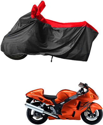 RiderShine Waterproof Two Wheeler Cover for Suzuki(GSX R1300 Hayabusa, Black, Red)