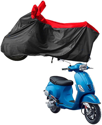 RiderShine Waterproof Two Wheeler Cover for Piaggio(Vespa SXL 125, Black, Red)