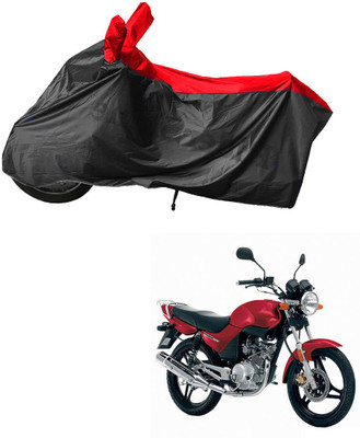 RiderShine Waterproof Two Wheeler Cover for Yamaha(YBR 125, Black, Red)