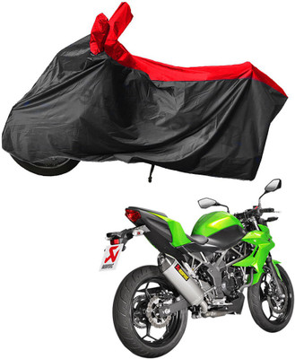 RiderShine Waterproof Two Wheeler Cover for Kawasaki(Z250, Black, Red)