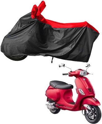 RiderShine Waterproof Two Wheeler Cover for Piaggio(Vespa SXL 150, Black, Red)