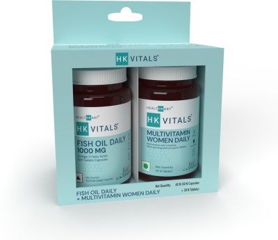 HEALTHKART HK Vitals Multivitamin Women Daily, 30 No & Fish Oil, 30 No (Combo Pack)(2 x 30 Tablets)