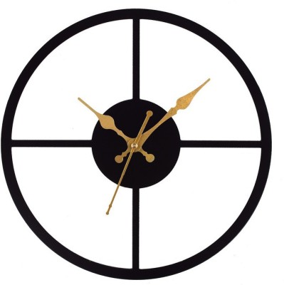 LAKHAJI Analog 37 cm X 37 cm Wall Clock(Black, Without Glass, Standard)