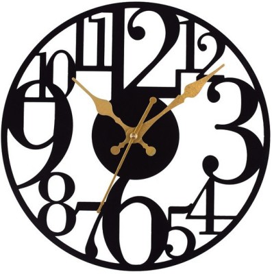 YIXT Analog 37 cm X 37 cm Wall Clock(Black, Without Glass, Standard)