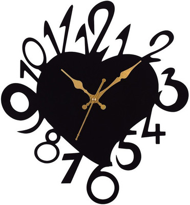 YIXT Analog 37 cm X 37 cm Wall Clock(Black, Without Glass, Standard)