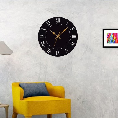 YIXT Analog 37 cm X 37 cm Wall Clock(Black, Without Glass, Standard)