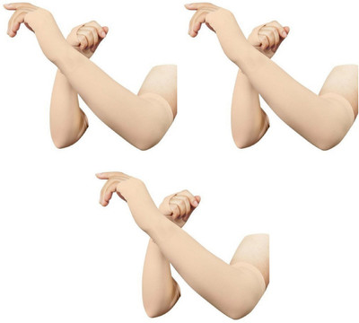 FStyler Polyester Arm Sleeve For Men & Women(Free, Beige)