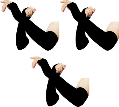 Femies Polyester Arm Sleeve For Men & Women(Free, Black)