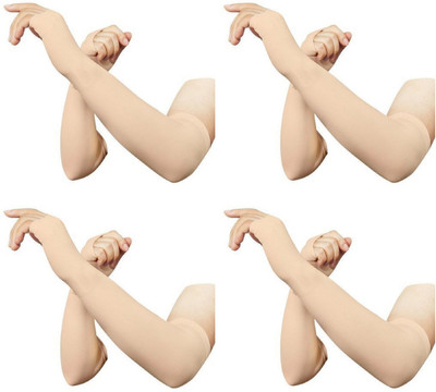 FStyler Polyester Arm Sleeve For Men & Women(Free, Beige)