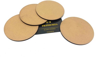 PRANSUNITA Unfinished Blank MDF Wooden Rounds Slice Cut-Outs for DIY Size - 7 Inch