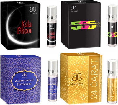 AROCHEM 24 Carat 555 Zannatul firdaus Kala Bhoot Combo Floral Attar(Musk)