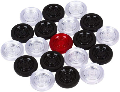 PRSSPORTS present Carrom Playing 24 Crystal Coins ,1 Striker ,1 Powder Carrom Pawns(Pack of 24)