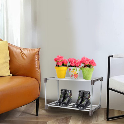 Flipkart Perfect Homes Studio Metal Shoe Stand(Brown, 2 Shelves, DIY(Do-It-Yourself))