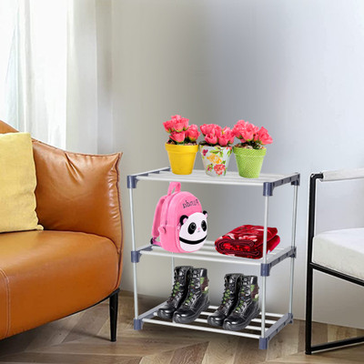 Flipkart Perfect Homes Studio Metal Shoe Stand(Navy Blue, 3 Shelves, DIY(Do-It-Yourself))