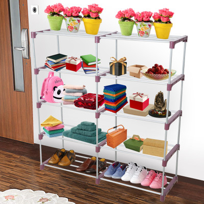 Flipkart Perfect Homes Studio Metal Shoe Stand(Maroon, 10 Shelves, DIY(Do-It-Yourself))