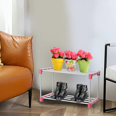 Flipkart Perfect Homes Studio Metal Shoe Stand(Pink, 2 Shelves, DIY(Do-It-Yourself))