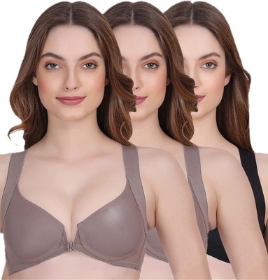 AMOUR SECRET Women T-Shirt Lightly Padded Bra(Grey, Black)