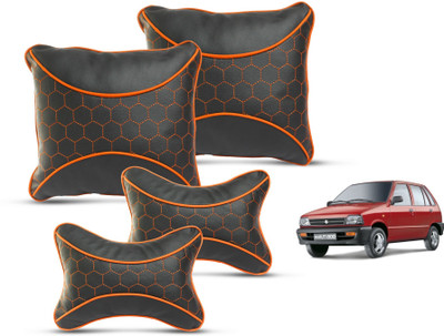 MOCKHE Red Leatherite Car Pillow Cushion for Maruti Suzuki(Square, Pack of 4)
