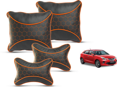 MOCKHE Black, Orange Leatherite(Square, Pack of 4)