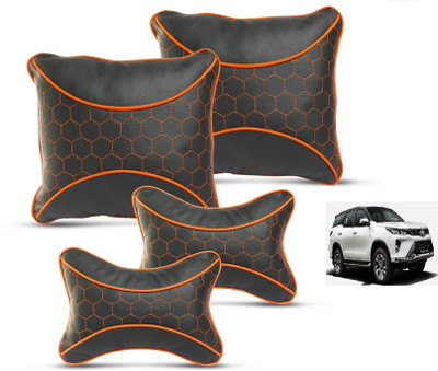 MOCKHE Red Leatherite Car Pillow Cushion for Toyota(Square, Pack of 4)