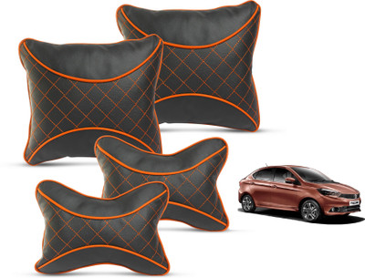 MOCKHE Red Leatherite Car Pillow Cushion for Tata(Square, Pack of 4)