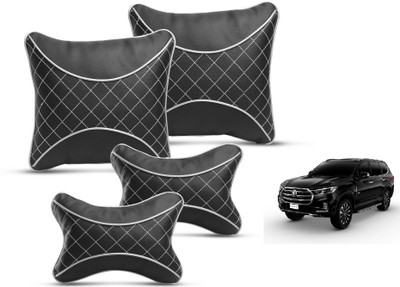 MOCKHE Black Leatherite Car Pillow Cushion for MG(Square, Pack of 4)