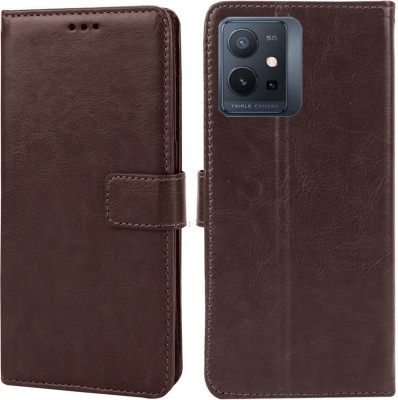 MG Star Flip Cover for Vivo T1 5G(Brown, Shock Proof, Pack of: 1)