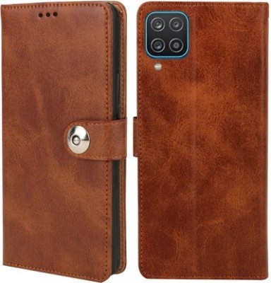 Aarov Flip Cover for Samsung Galaxy M32 4G(Brown, Dual Protection, Pack of: 1)