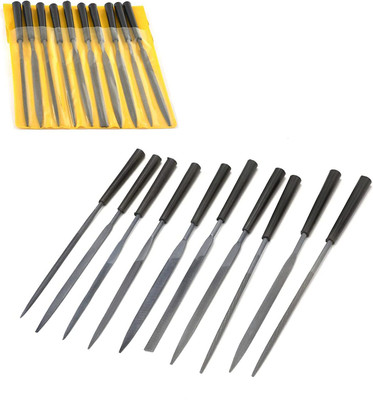 uptodatetools 10PCS Mini Needle Files kit Includes Tapered Round, Round, Three Square, Flat, Firmer Chisel Set
