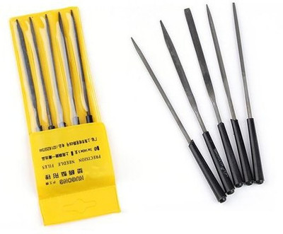 uptodatetools 5pcs Needle Files, Soft Handle File Kits, Steel Files Mini for Woodwork Firmer Chisel Set