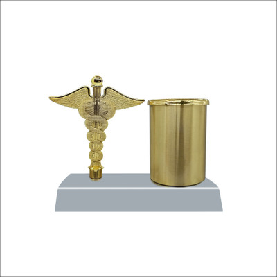 Ab Sab 1 Compartments Metal Pen Holder,Pen Stand(Gold)