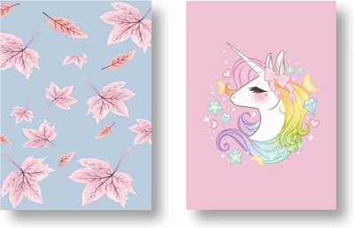 3DS Note books A5 Note Book unuled 80 Pages(Pink, Blue, Pack of 2)