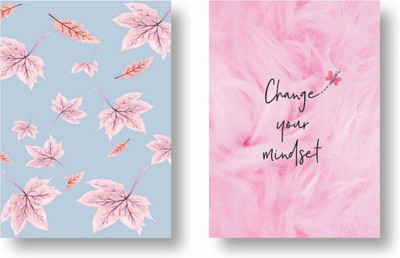 3DS note book A5 Diary unuled 80 Pages(Pink, Blue, Pack of 2)