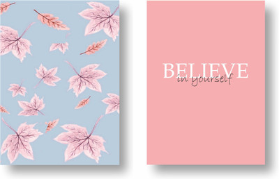 3DS note book A5 Diary unuled 80 Pages(Blue, Pink, Pack of 2)