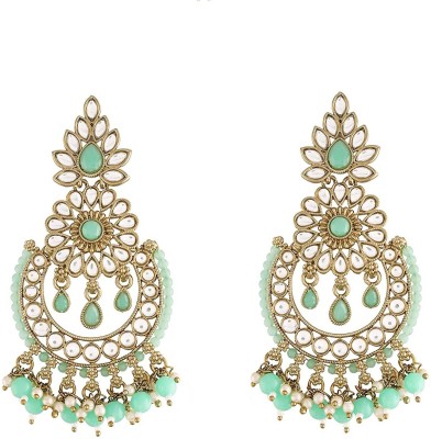 I Jewels 18K Gold Plated Traditional Handcrafted Earring Alloy Chandbali Earring