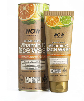 WOW SKIN SCIENCE Vitamin C  In Paper Tube (Eco Friendly Packaging) - No Parabens, Sulphate, Silicones & Color - 100ml Face Wash(100 ml)
