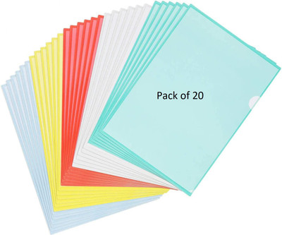 SHINING ZON Colour L Folder Document File(Set Of 20, Transparent)