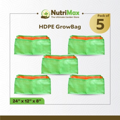 NutriMax 200 GSM HDPE Plant Grow Bags 24 inch X 12 inch x 8 inch Pack of 5 Grow Bag